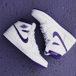 Air Jordan 1 Retro High Size 12 Kids Court Purple White